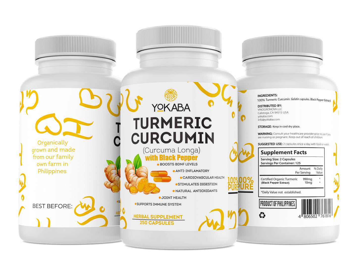Turmeric Curcumin Capsules 5000mg, 500 capsules