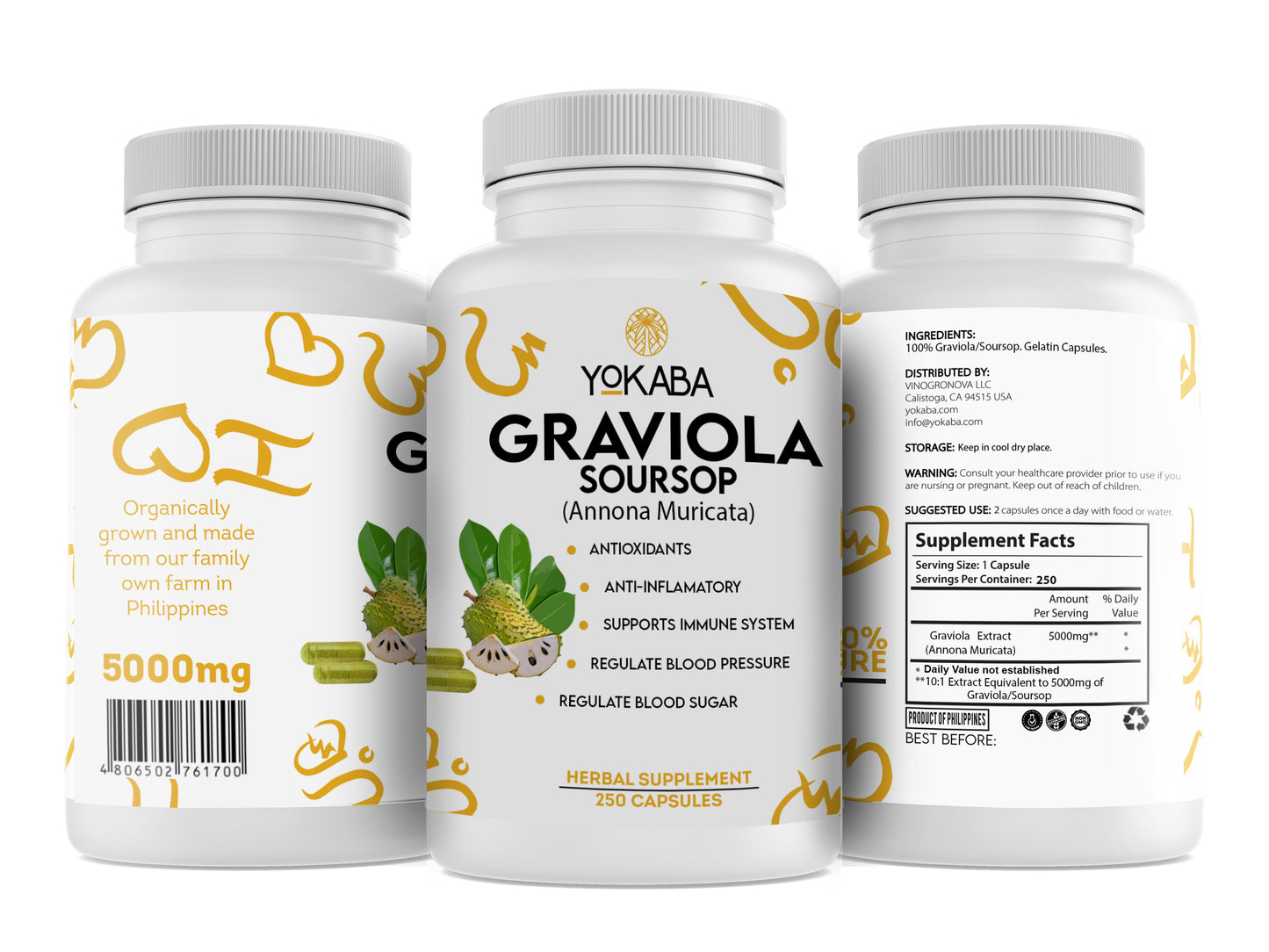 250pc Graviola Soursop Capsules 5000mg